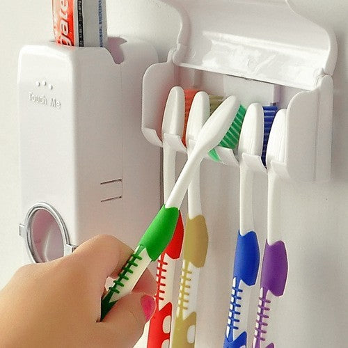 Automatic Toothpaste Squeeze Set Toothbrush Holder